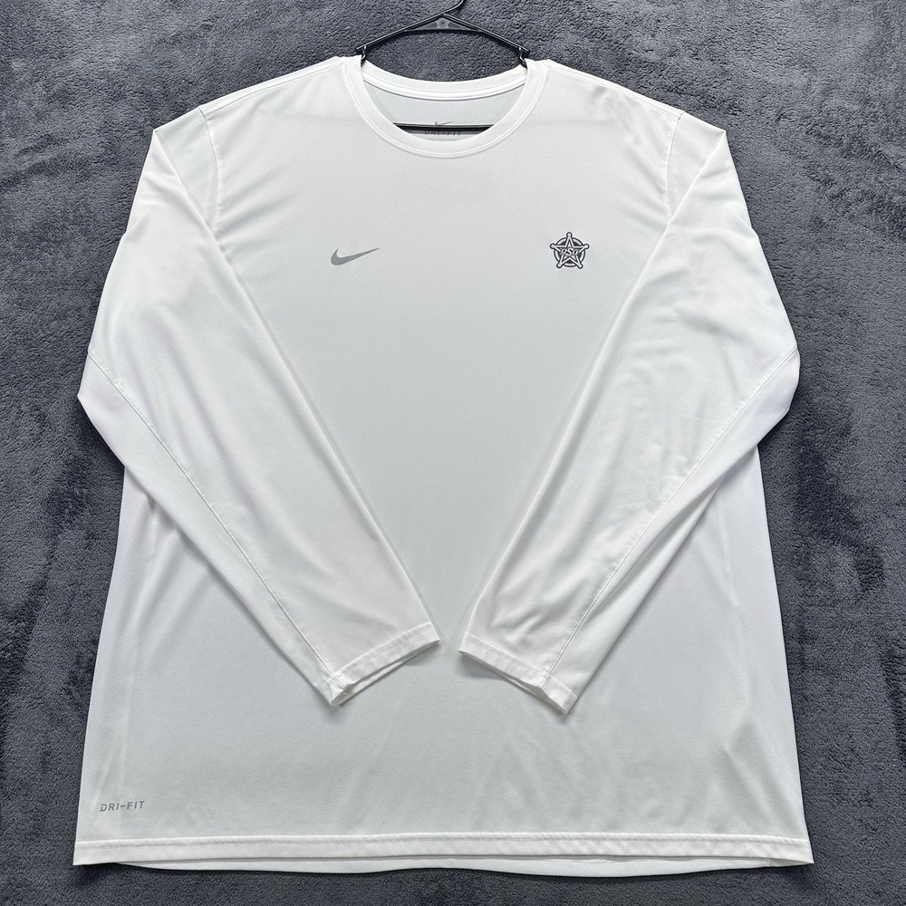 Nike Dri-FIT Oklahoma State Cowboys Shirt Mens 2XL OSU White Long Sleeve Pokes